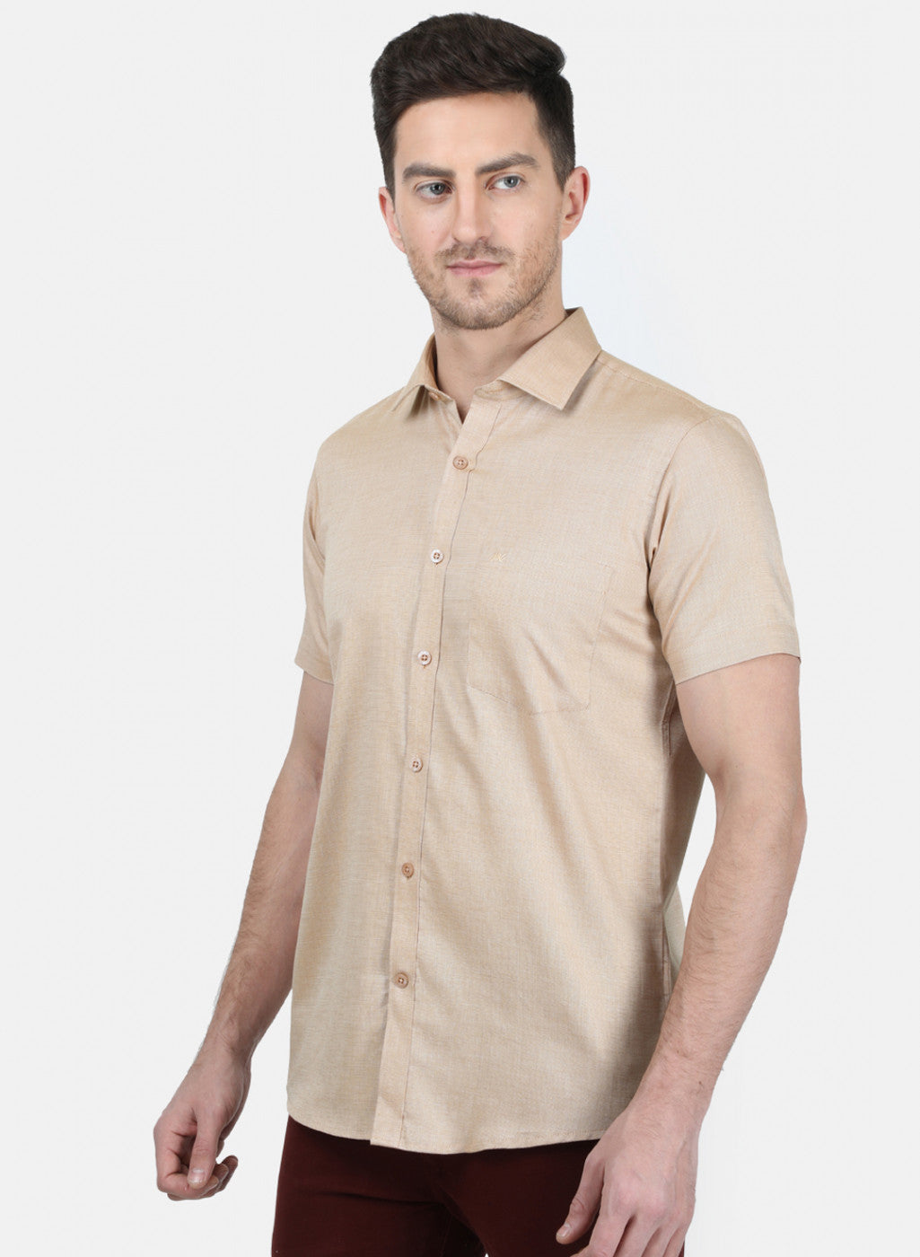 Mens Brown Printed Shirt