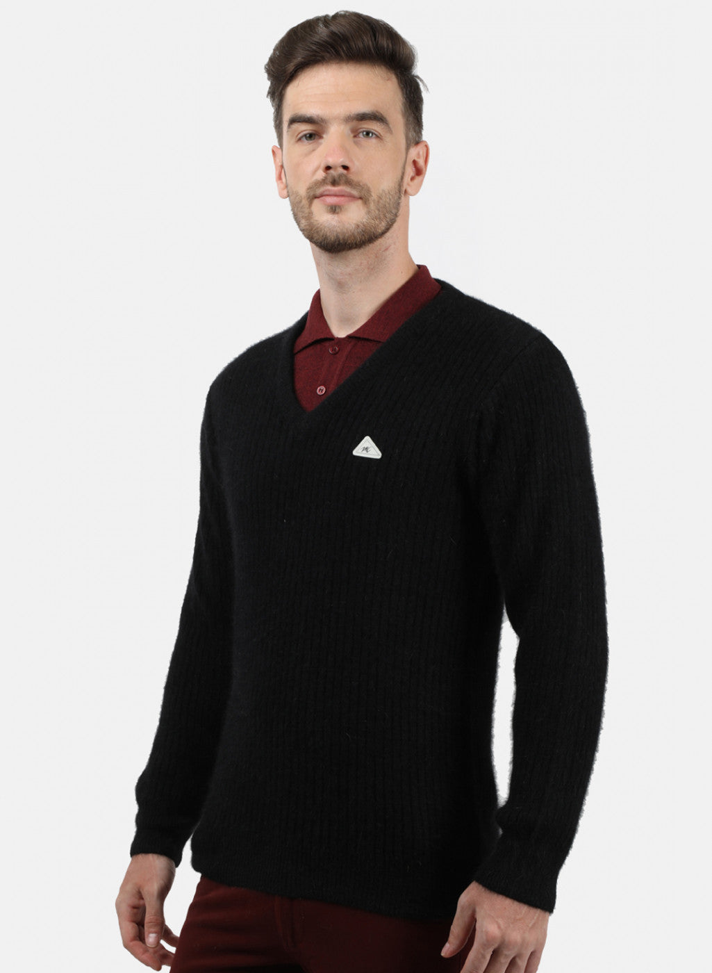 Men Black Solid Pullover