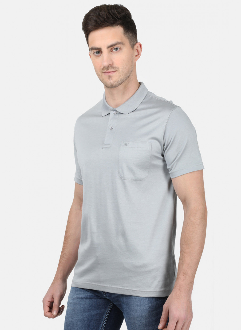 Mens Grey Plain T-Shirt