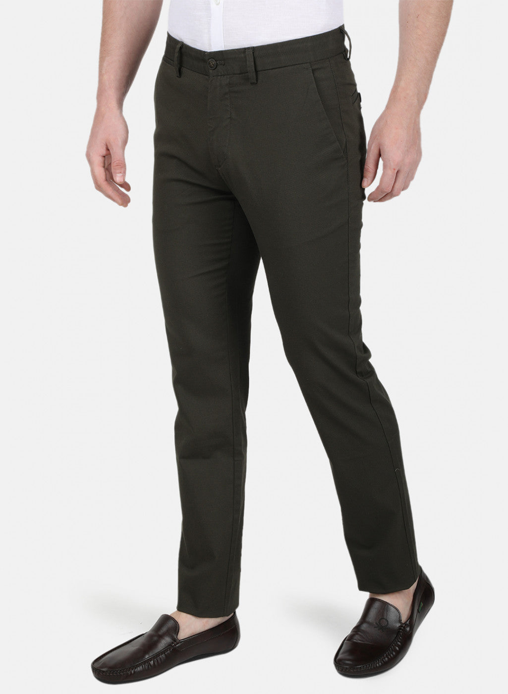 Mens Brown Slim Trouser