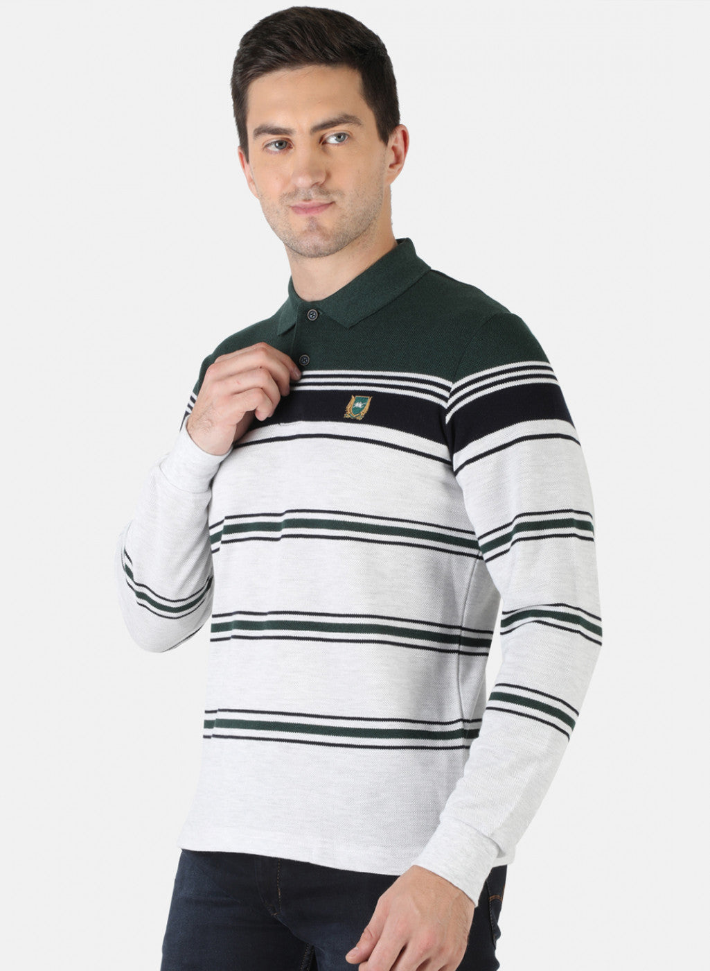 Men Green Stripe T-Shirt