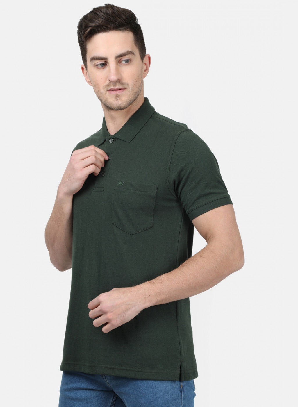 Mens Olive Plain T-Shirts