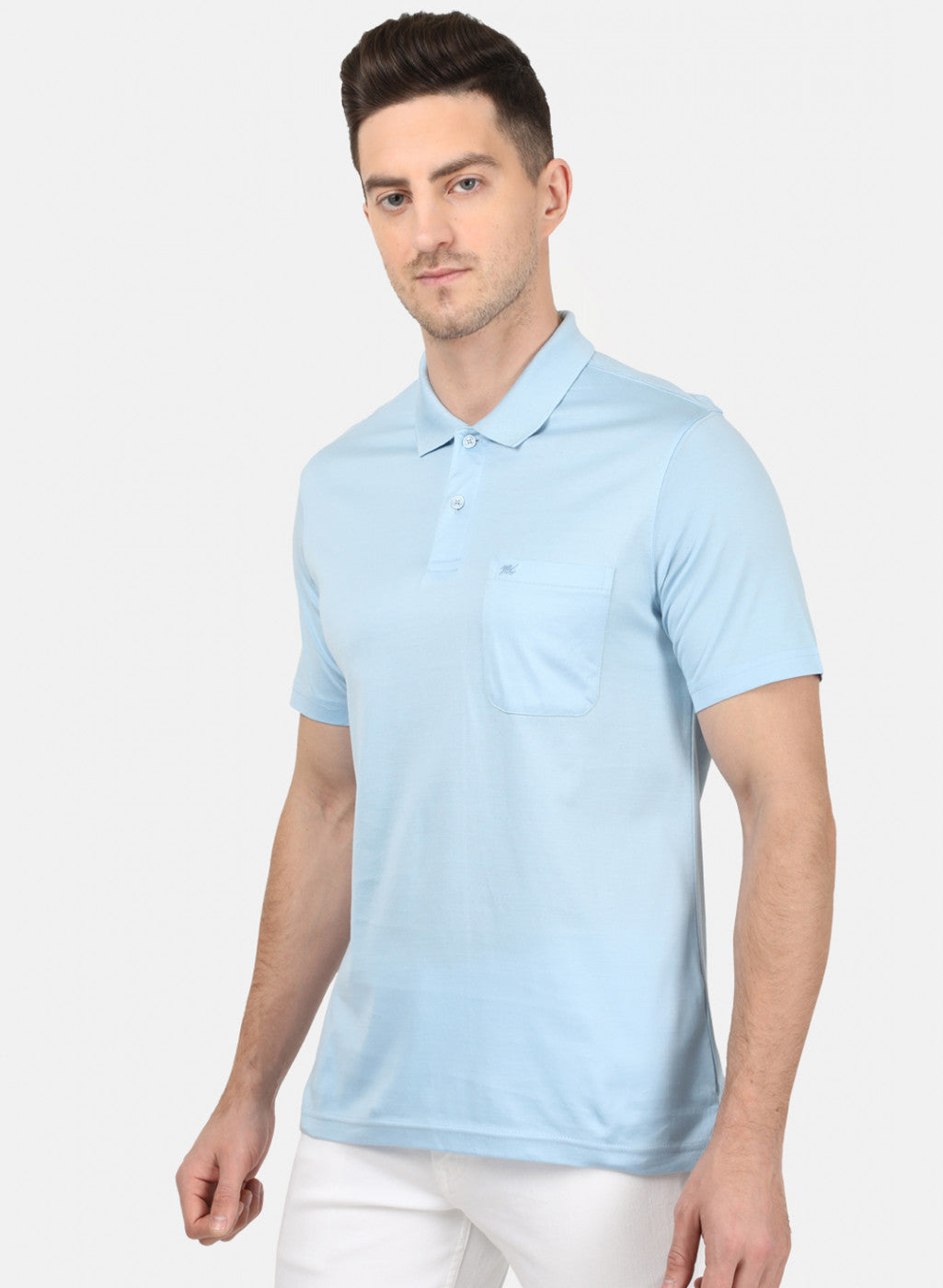 Mens Blue Plain T-Shirt