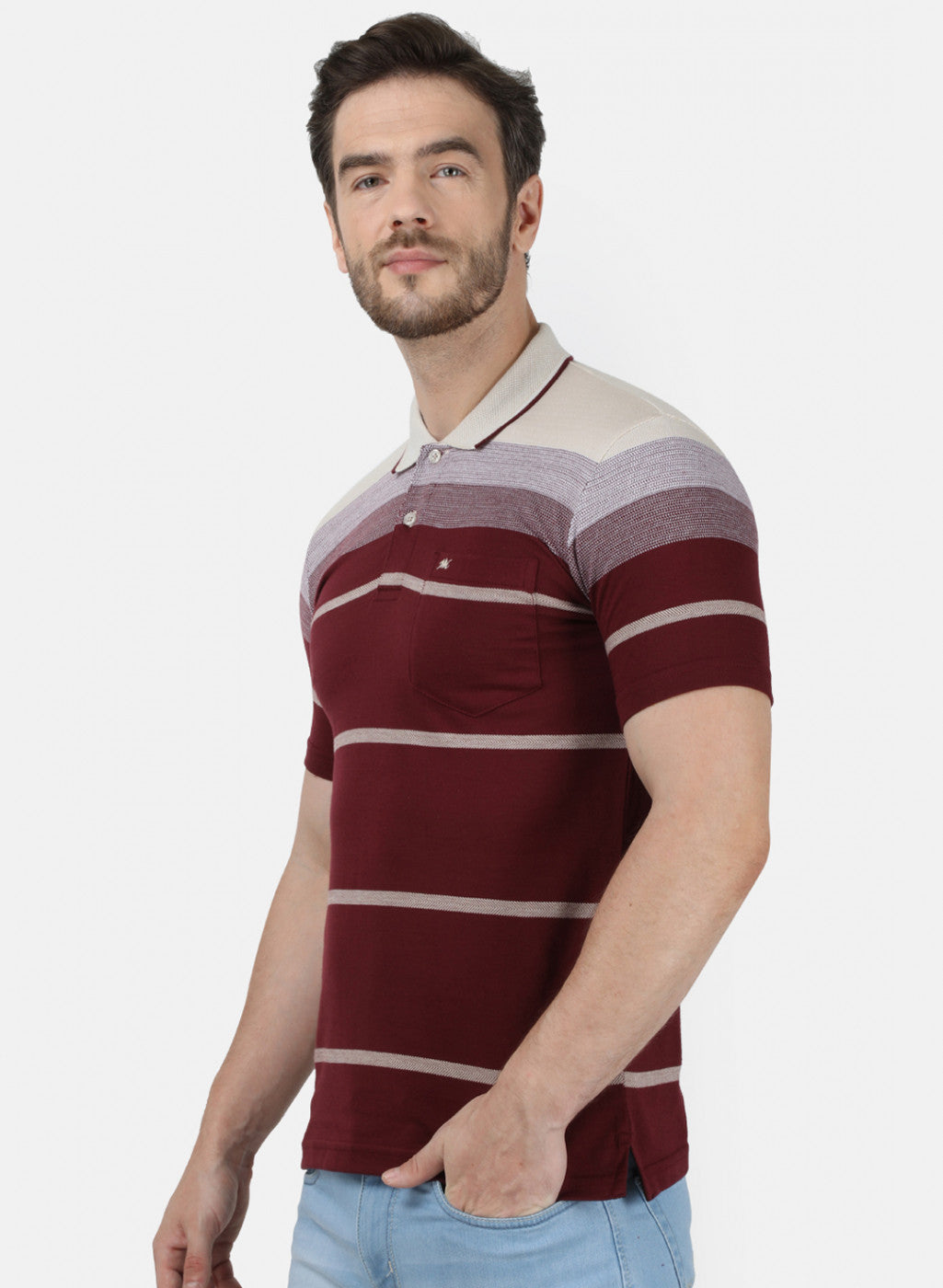 Mens Maroon Stripe T-Shirt