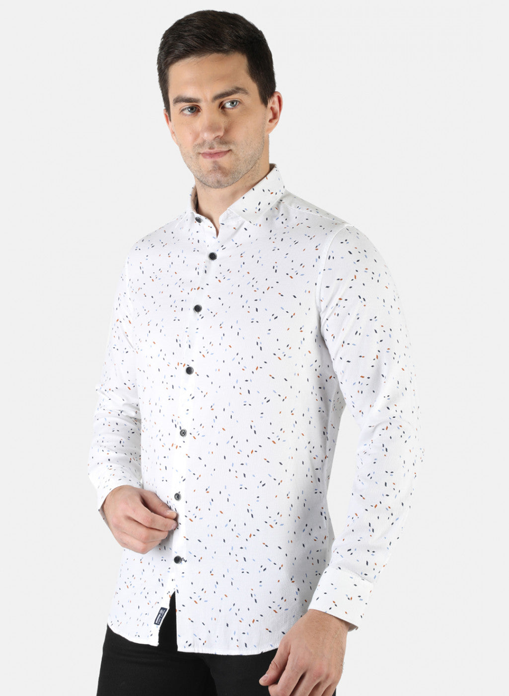 Men White Printed Shirt