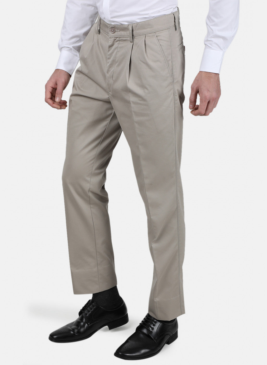 Mens Grey Regular Trouser