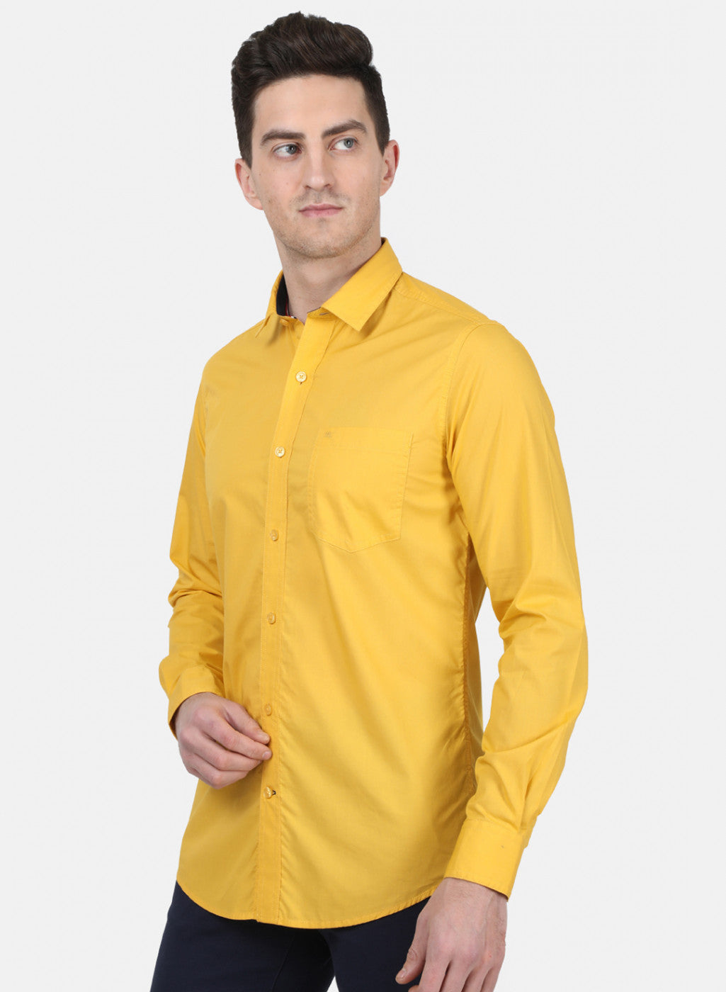 Mens Mustard Solid Shirt