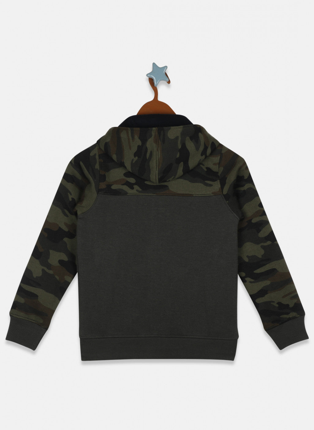 Boys Olive Printed Sweatshirt