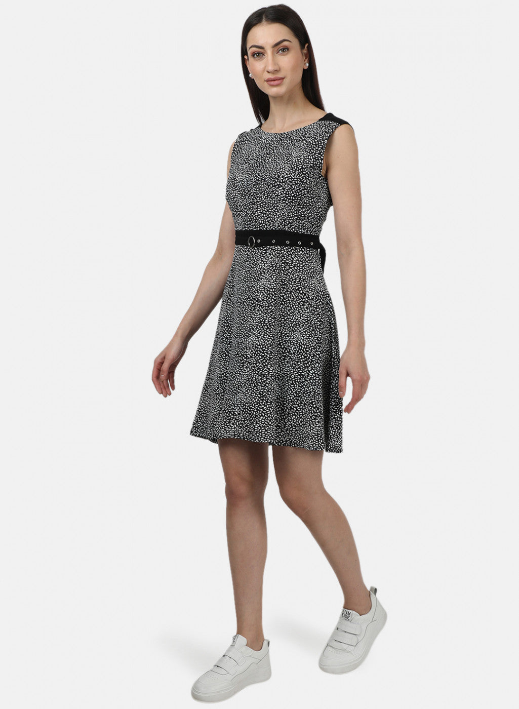 Womens Black Printed Dress