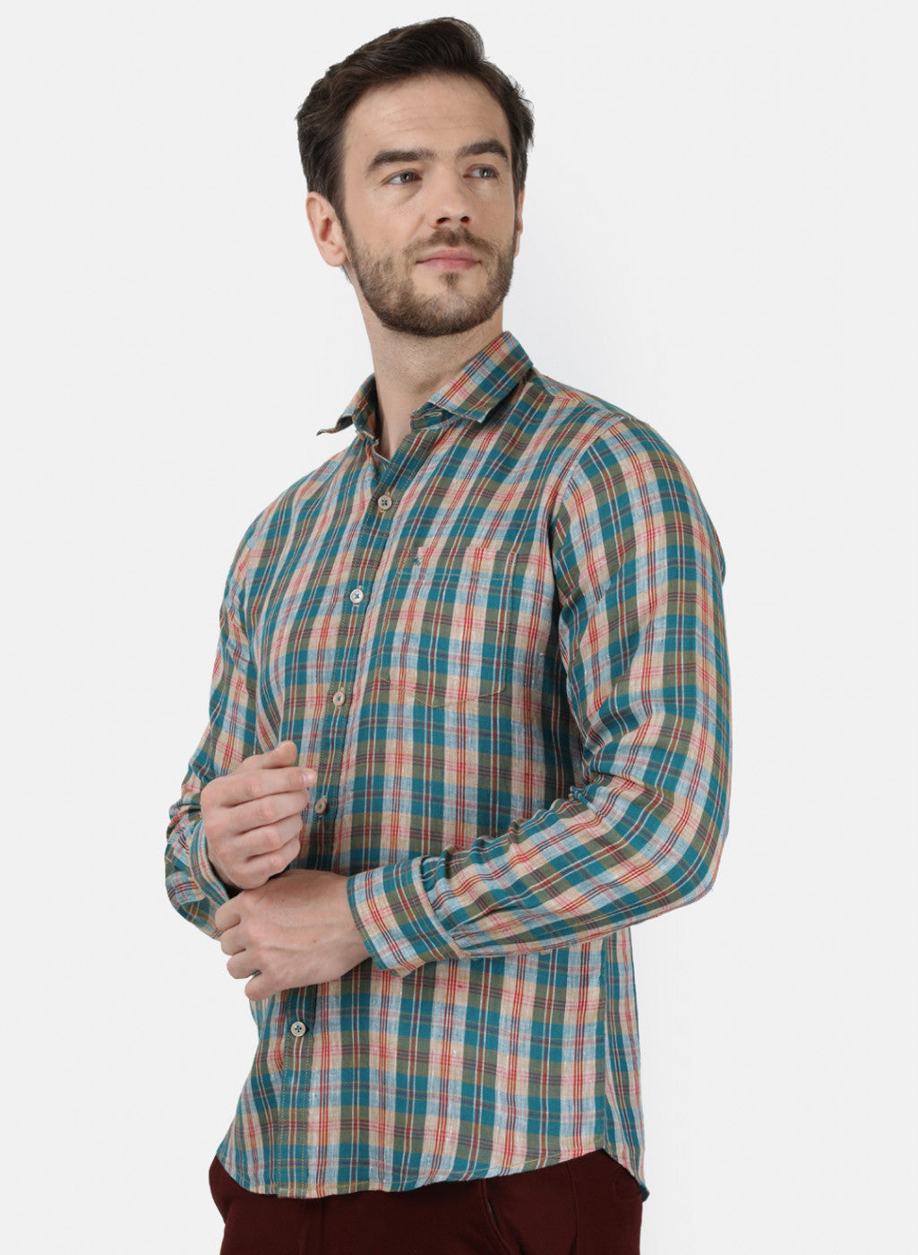 Mens Blue Check Shirt