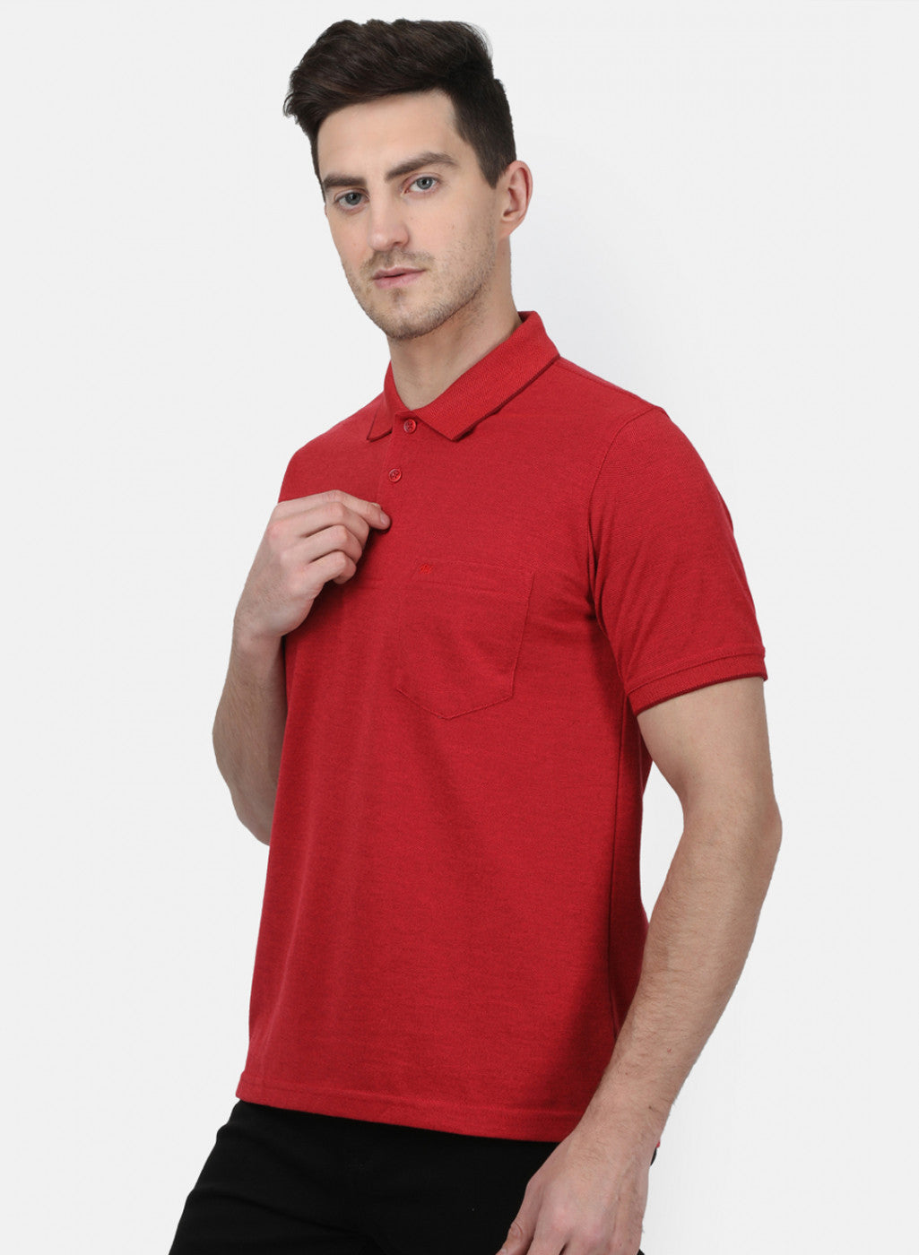 Mens Maroon Plain T-Shirt