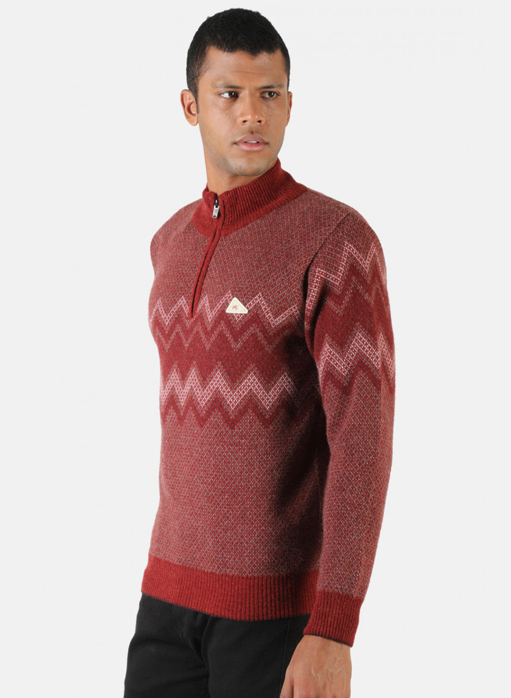 Men Red Solid Pullover