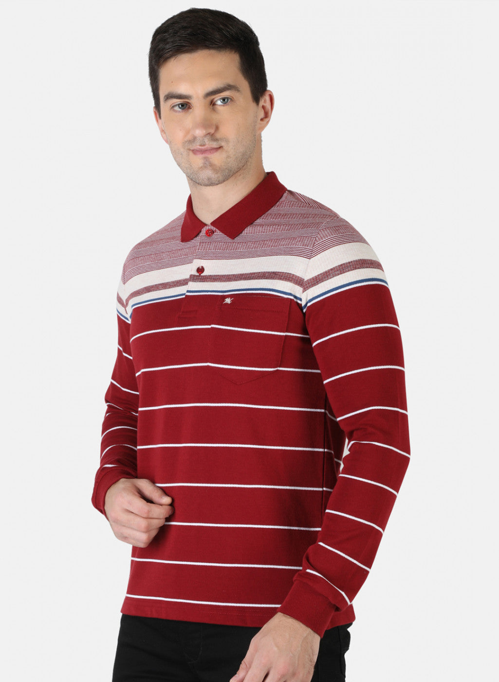 Men Maroon Stripe T-Shirt