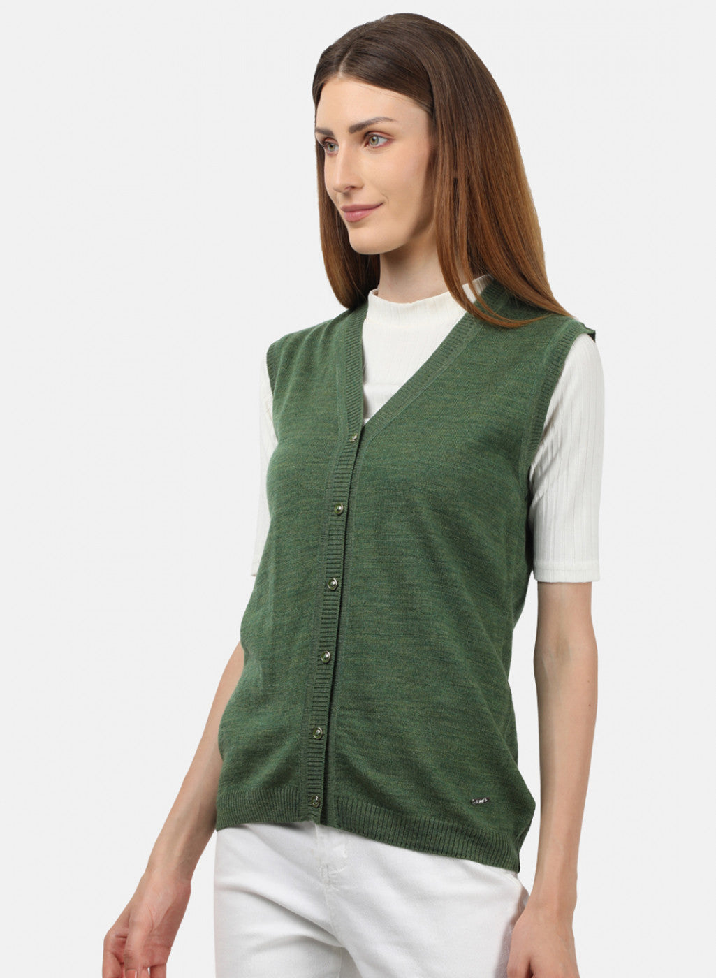 Women Olive Solid Cardigan