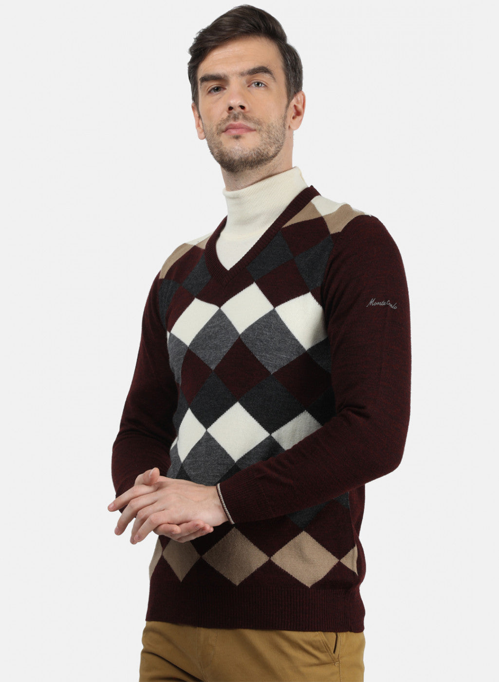 Men Multicolor Solid Pullover