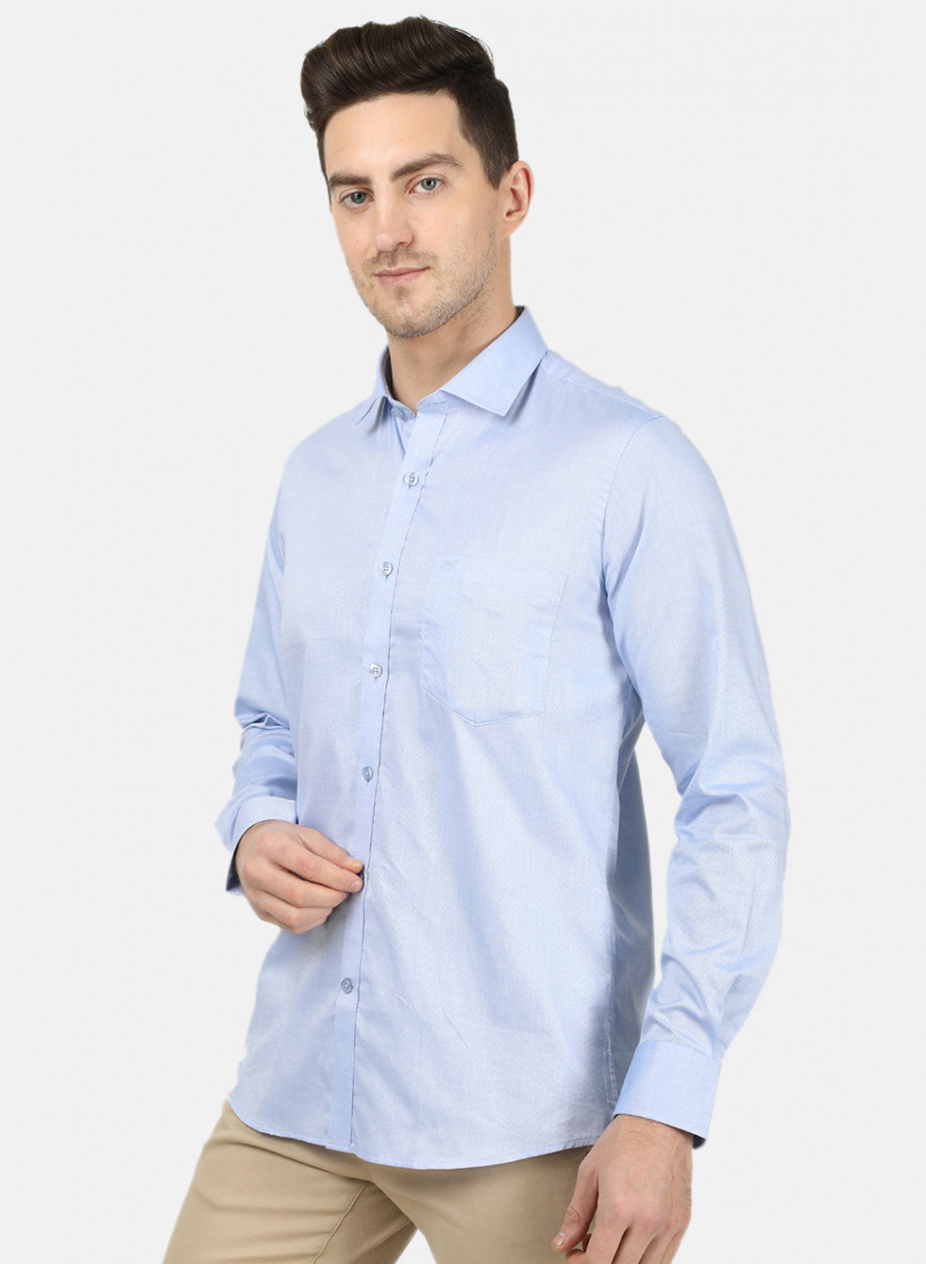 Mens Blue Printed Shirt