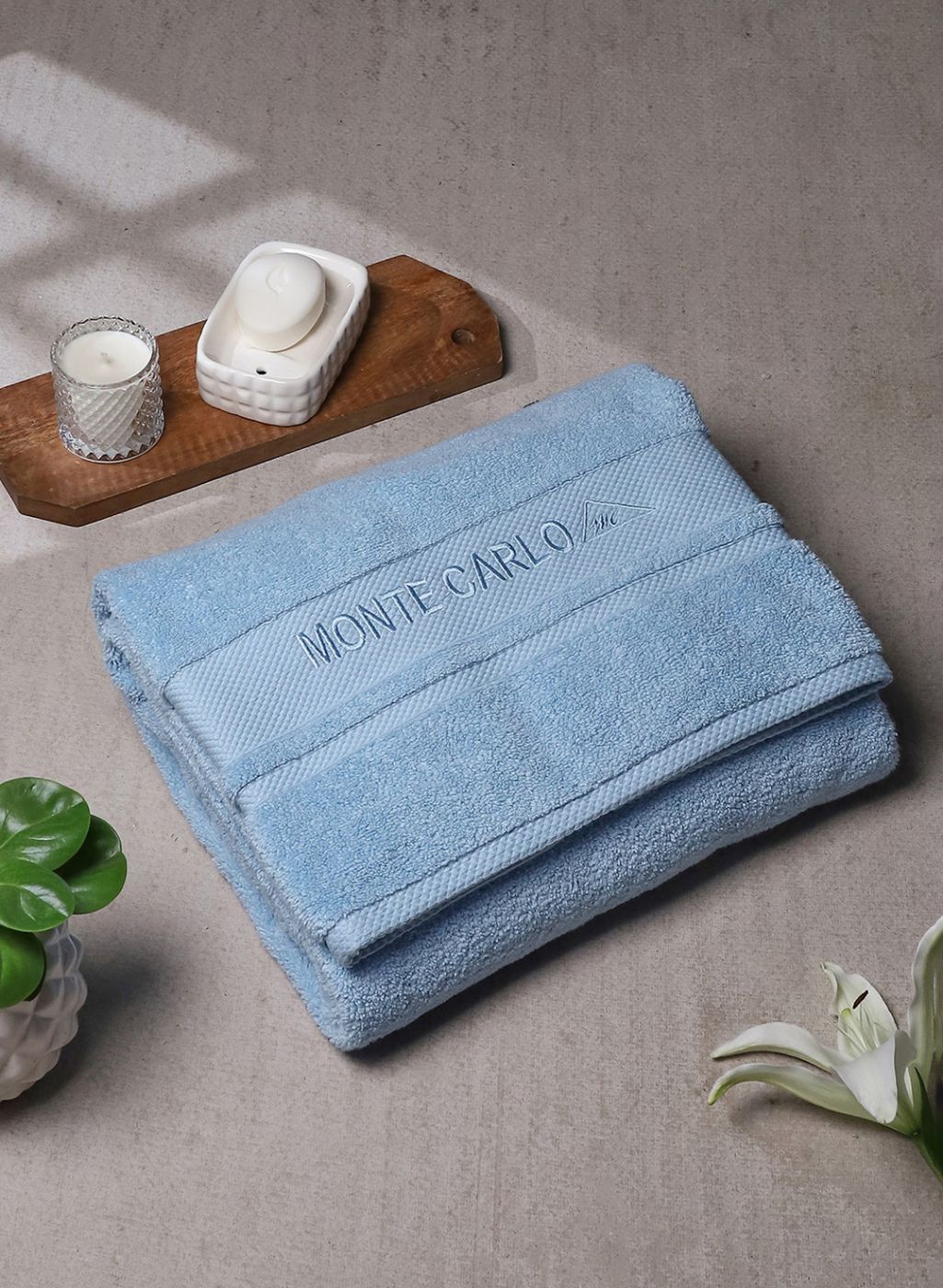 Blue Cotton 625 GSM Bath Towel