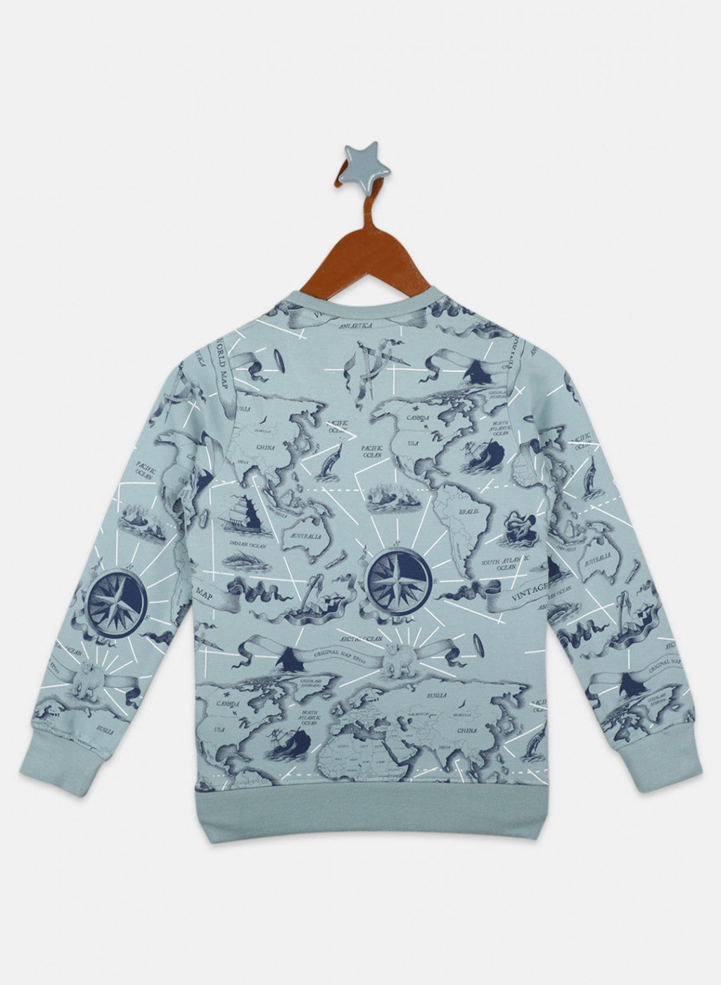 Boys Green Printed Sweatshirt