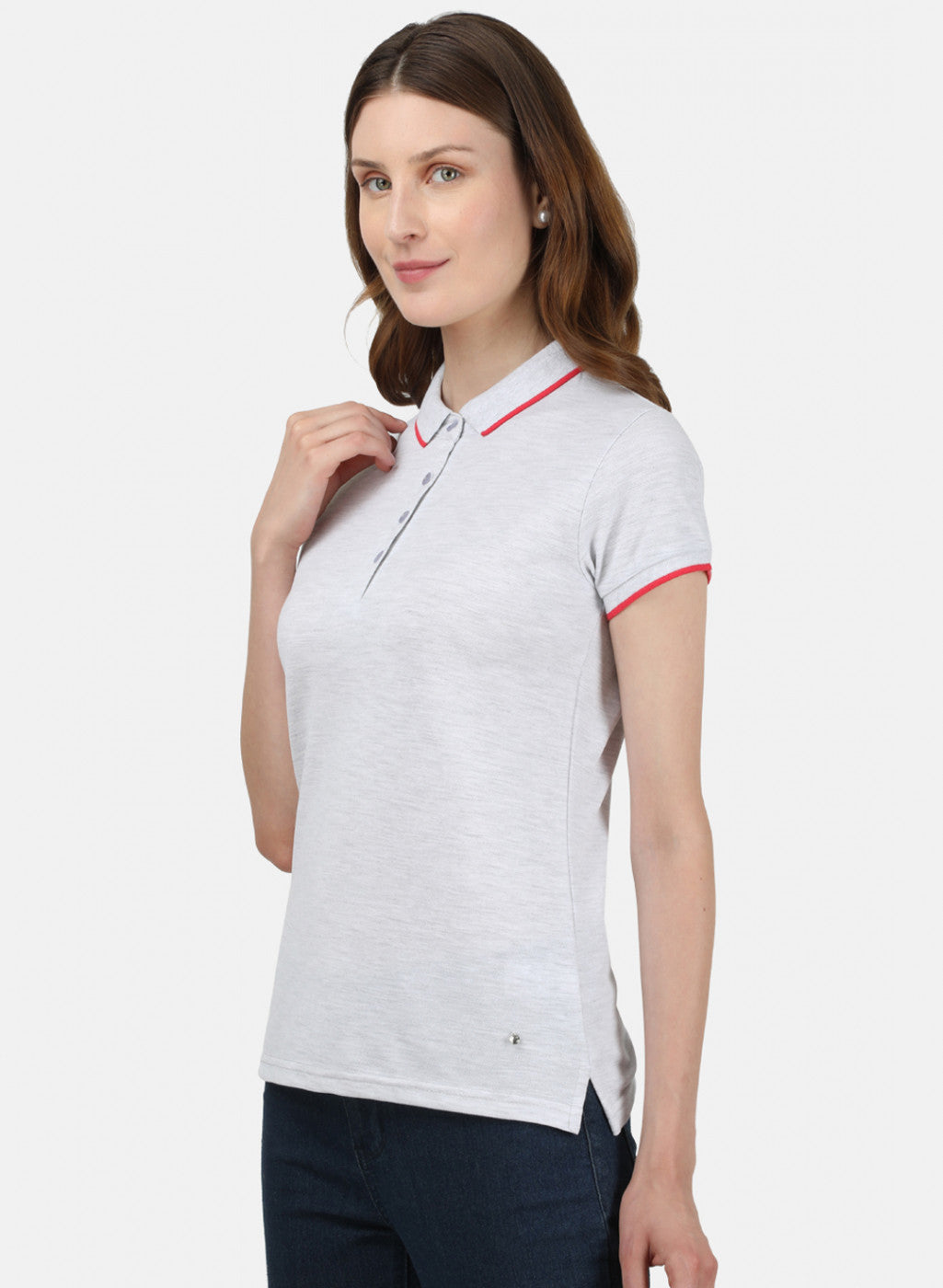 Womens Grey Plain T-Shirt