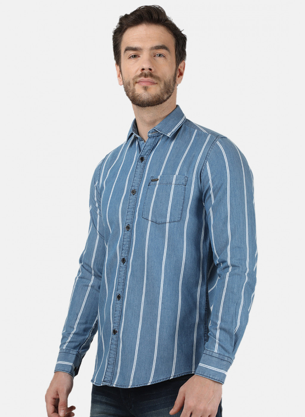 Mens Blue Stripe Shirt