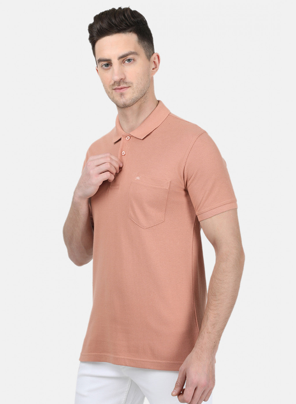 Mens Pink Plain T-Shirt