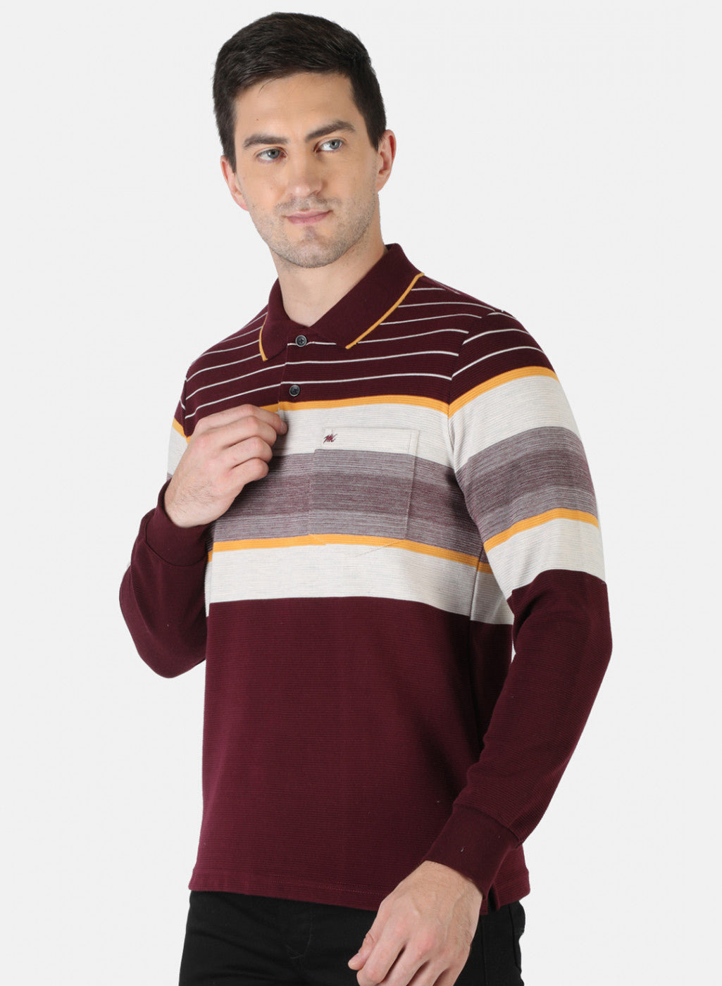 Men Maroon Stripe T-Shirt