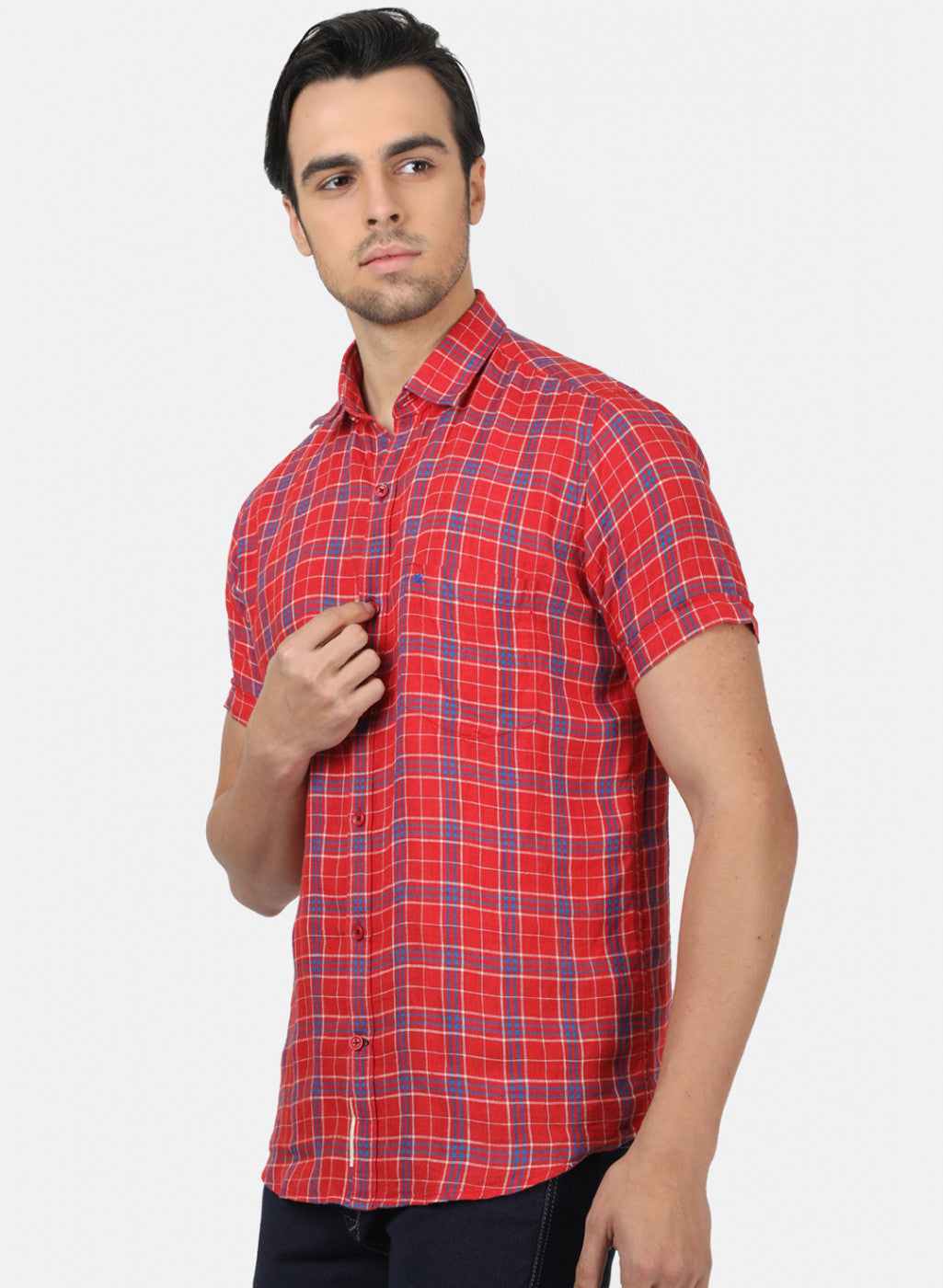 Men Red Check Shirts