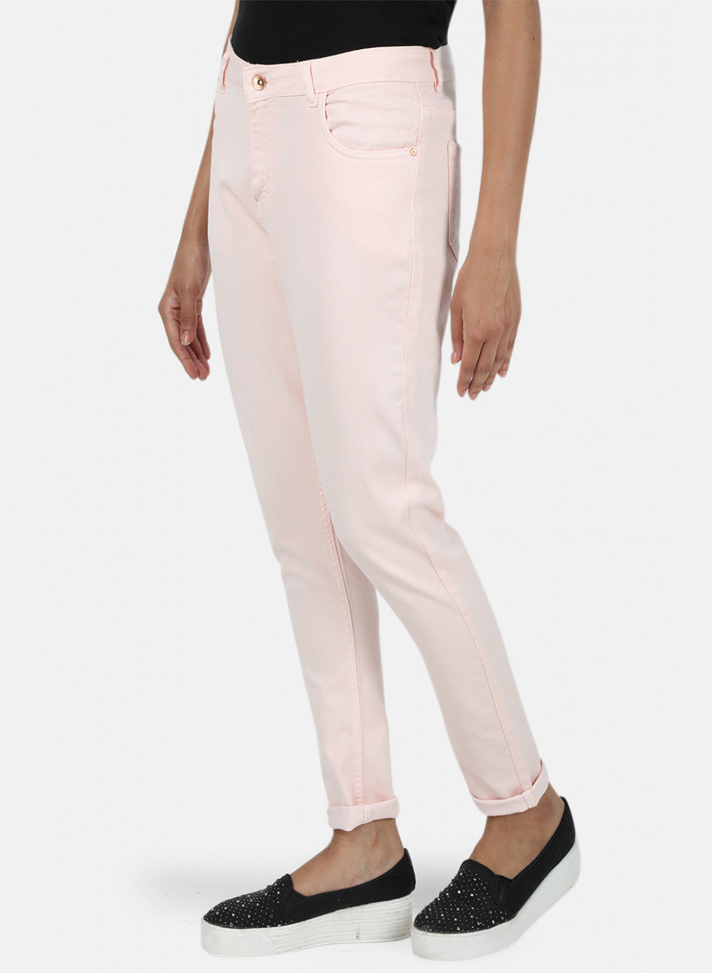 Womens Peach Slim Denim