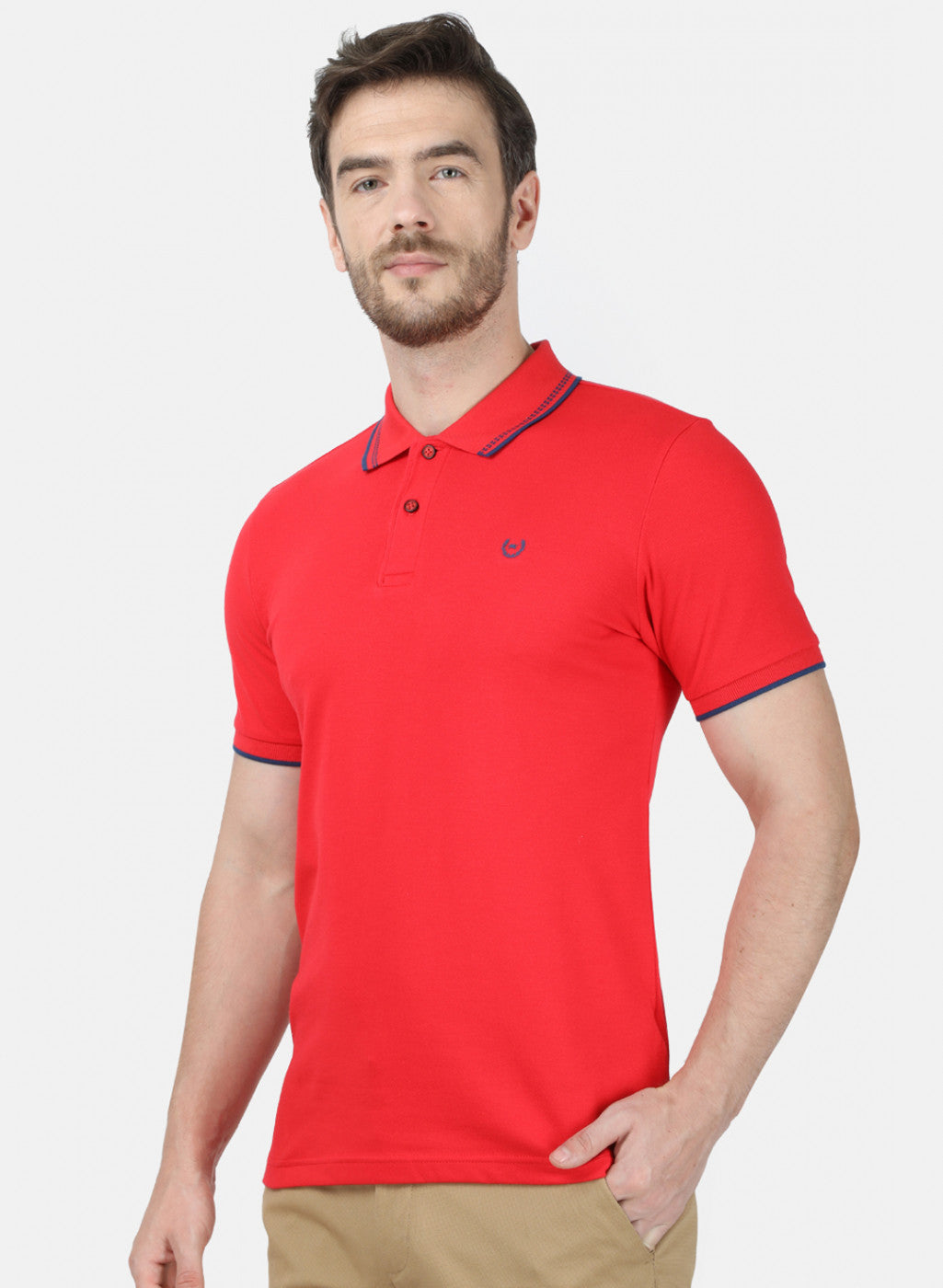 Mens Red Plain T-Shirt