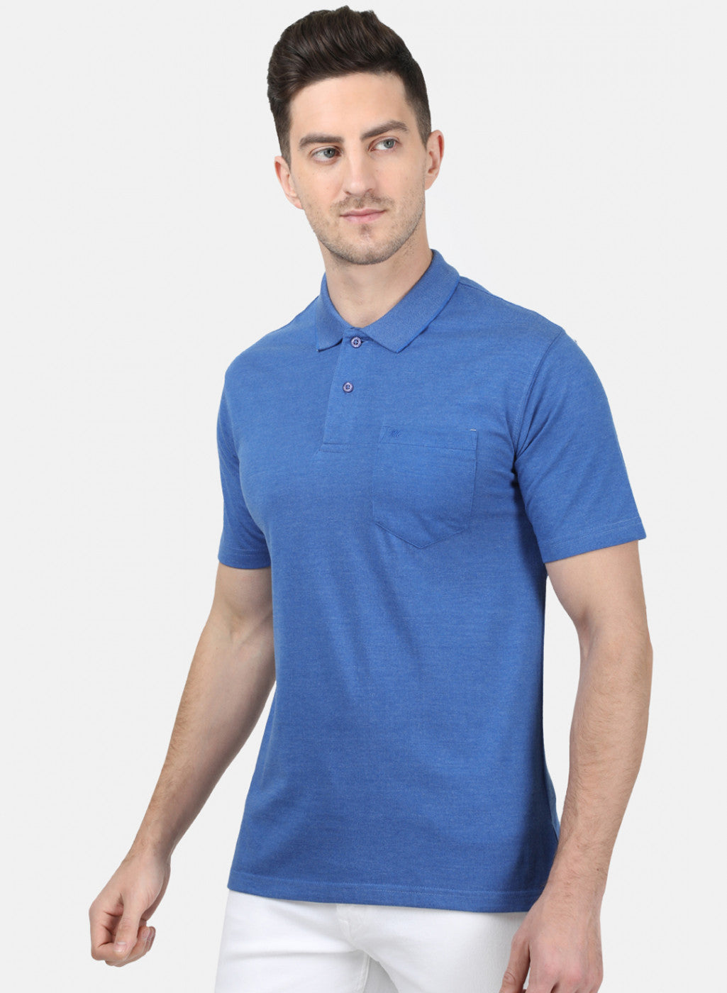 Mens Blue Plain T-Shirt