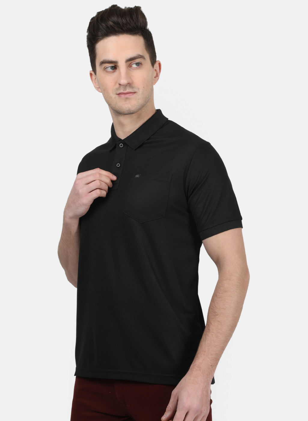 Mens Black Plain T-Shirt