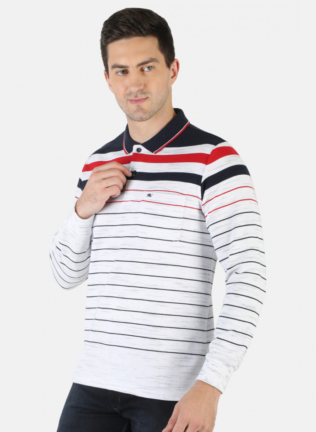 Men NAvy Blue Stripe T-Shirt