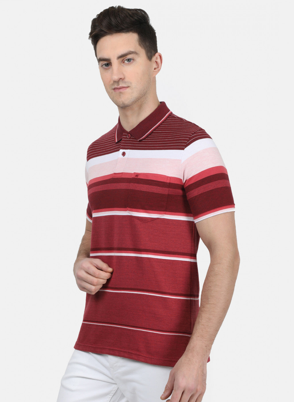 Mens Maroon Stripe T-Shirt