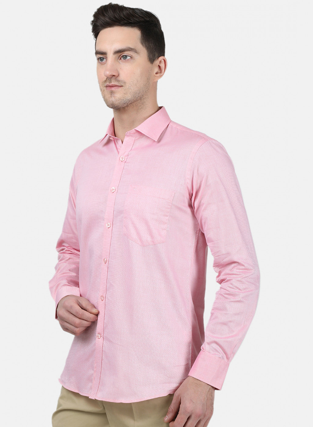 Mens Pink Printed Shirt