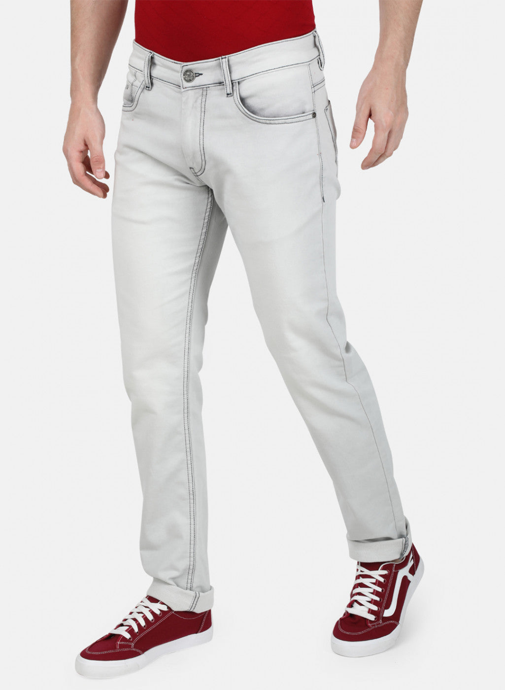 Mens Grey NArrow Denim