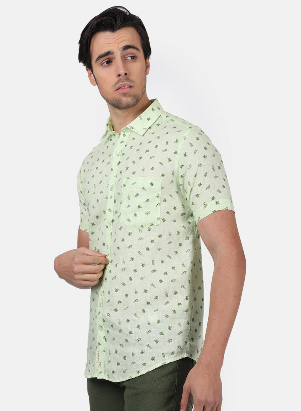 Men Green Printed Shirts