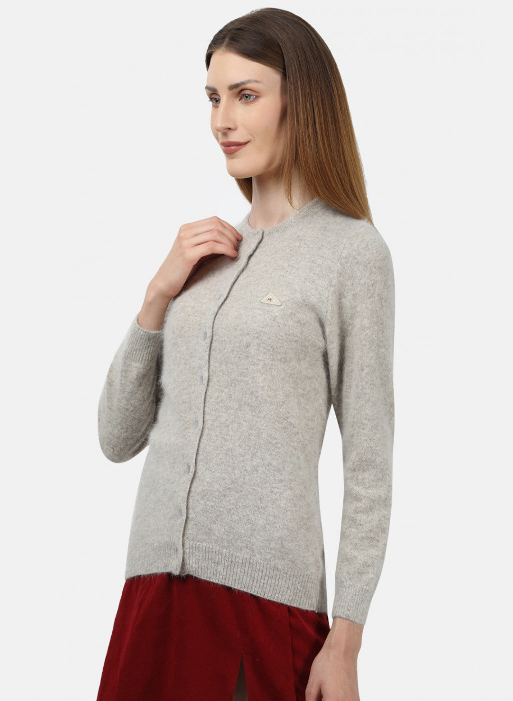 Women Khaki Solid Cardigan