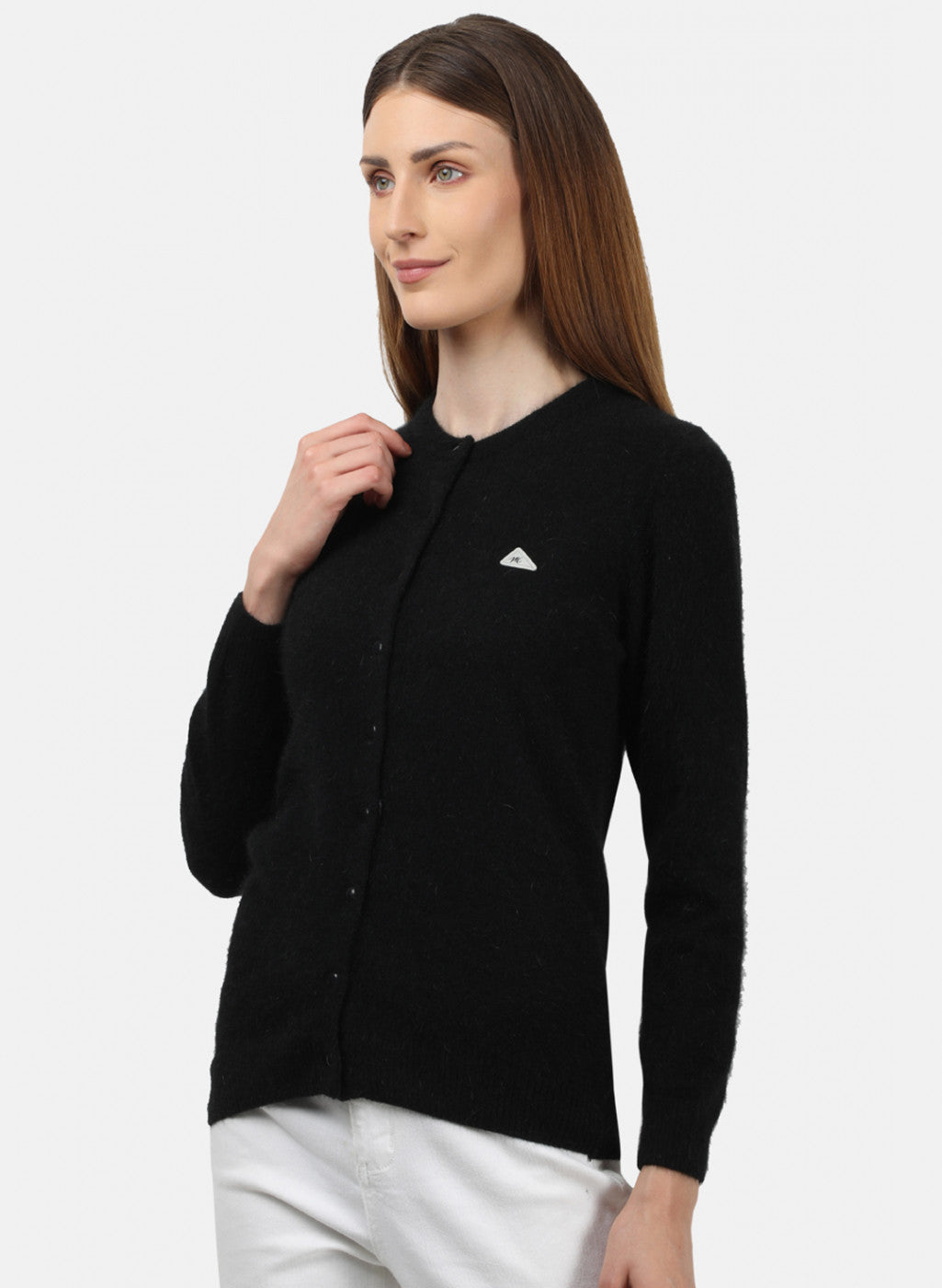 Women Black Solid Cardigan