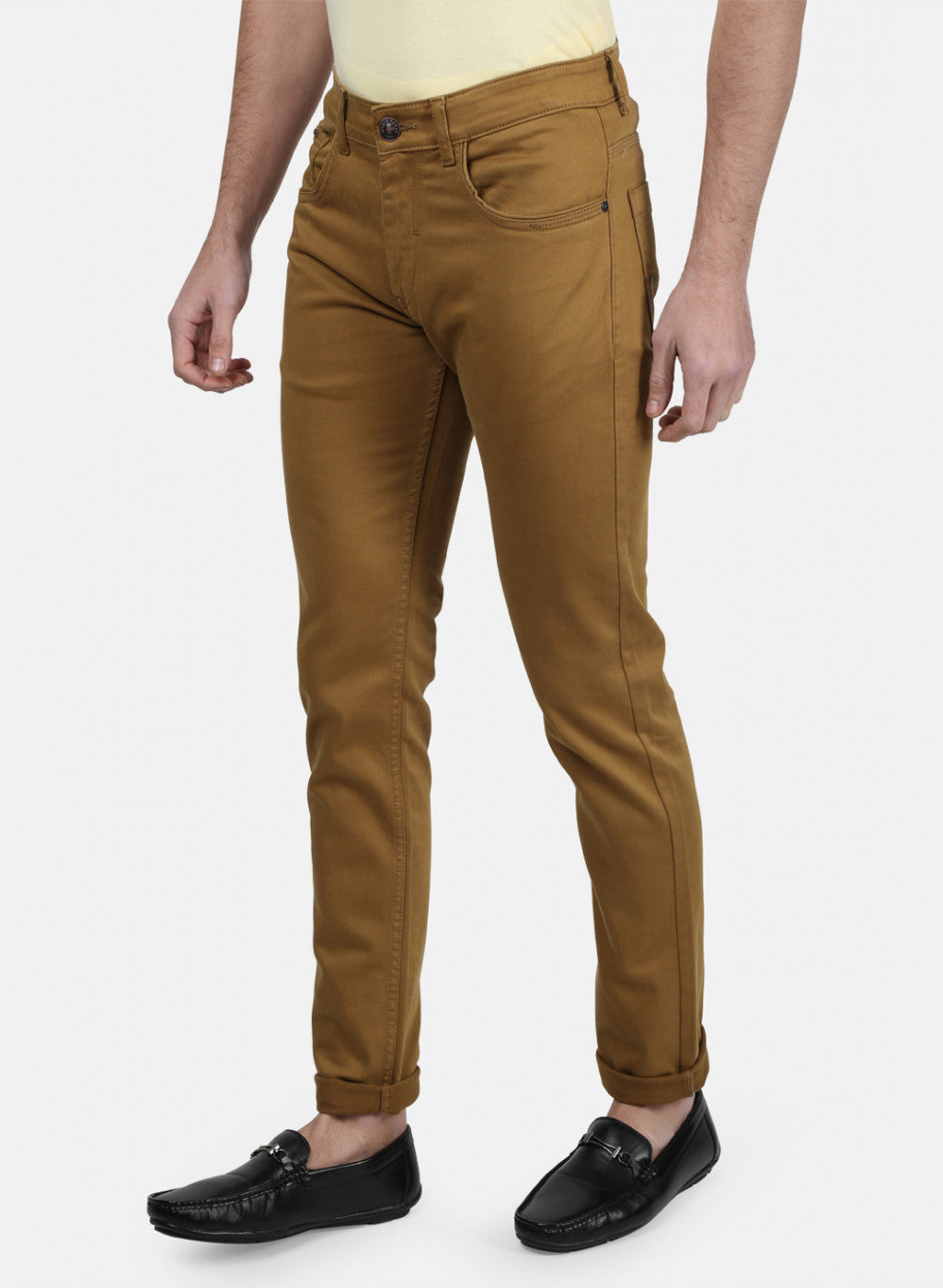 Mens Khaki Skinny Denim