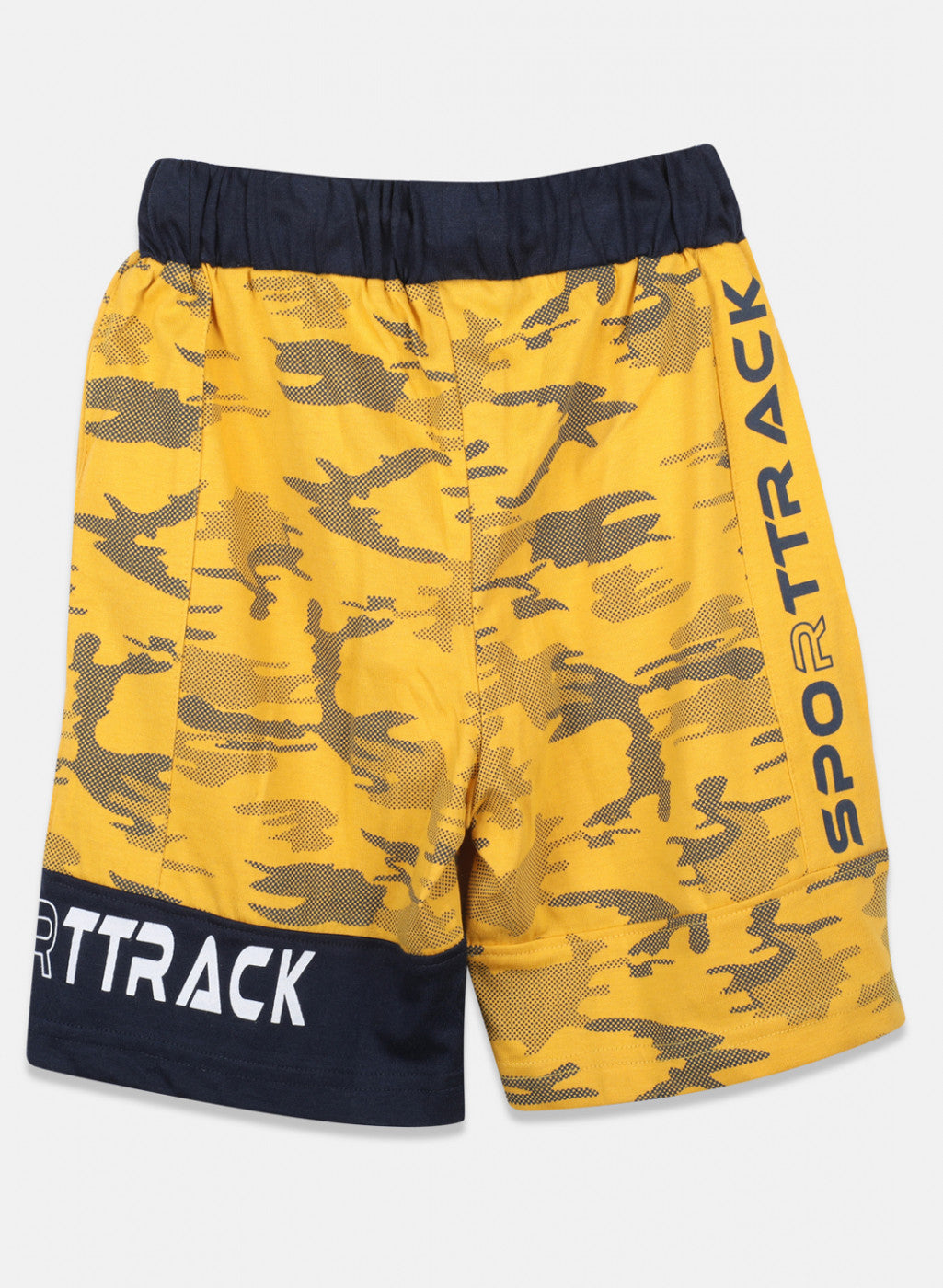 Boys Mustard Printed Bermudas