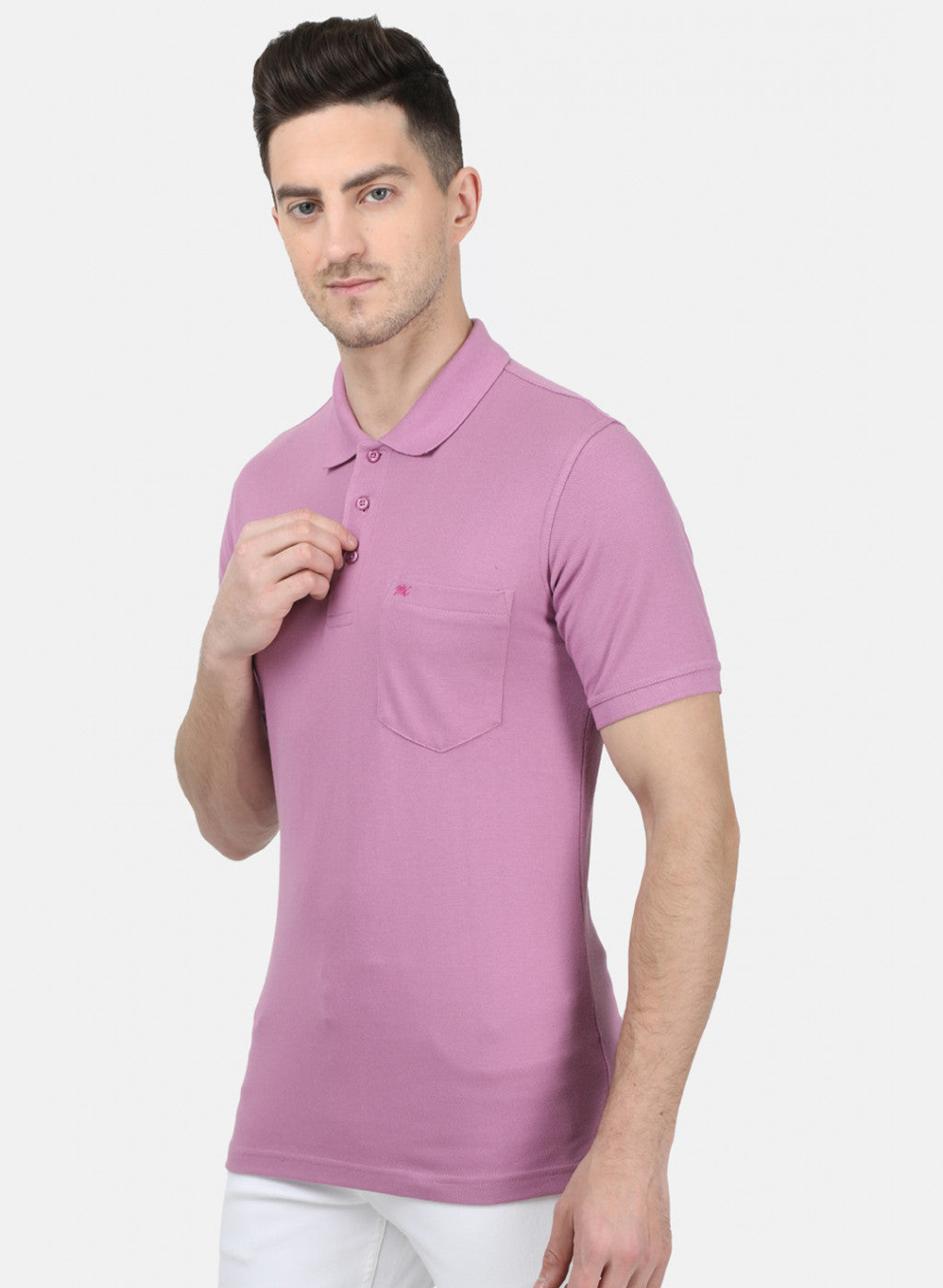 Mens Purple Plain T-Shirt