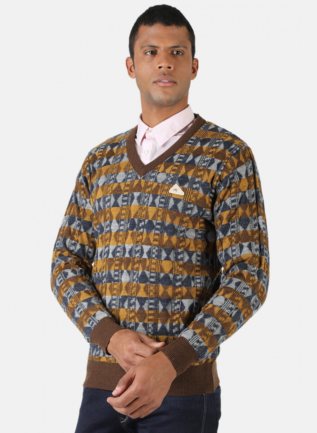 Men Multicolor Solid Pullover