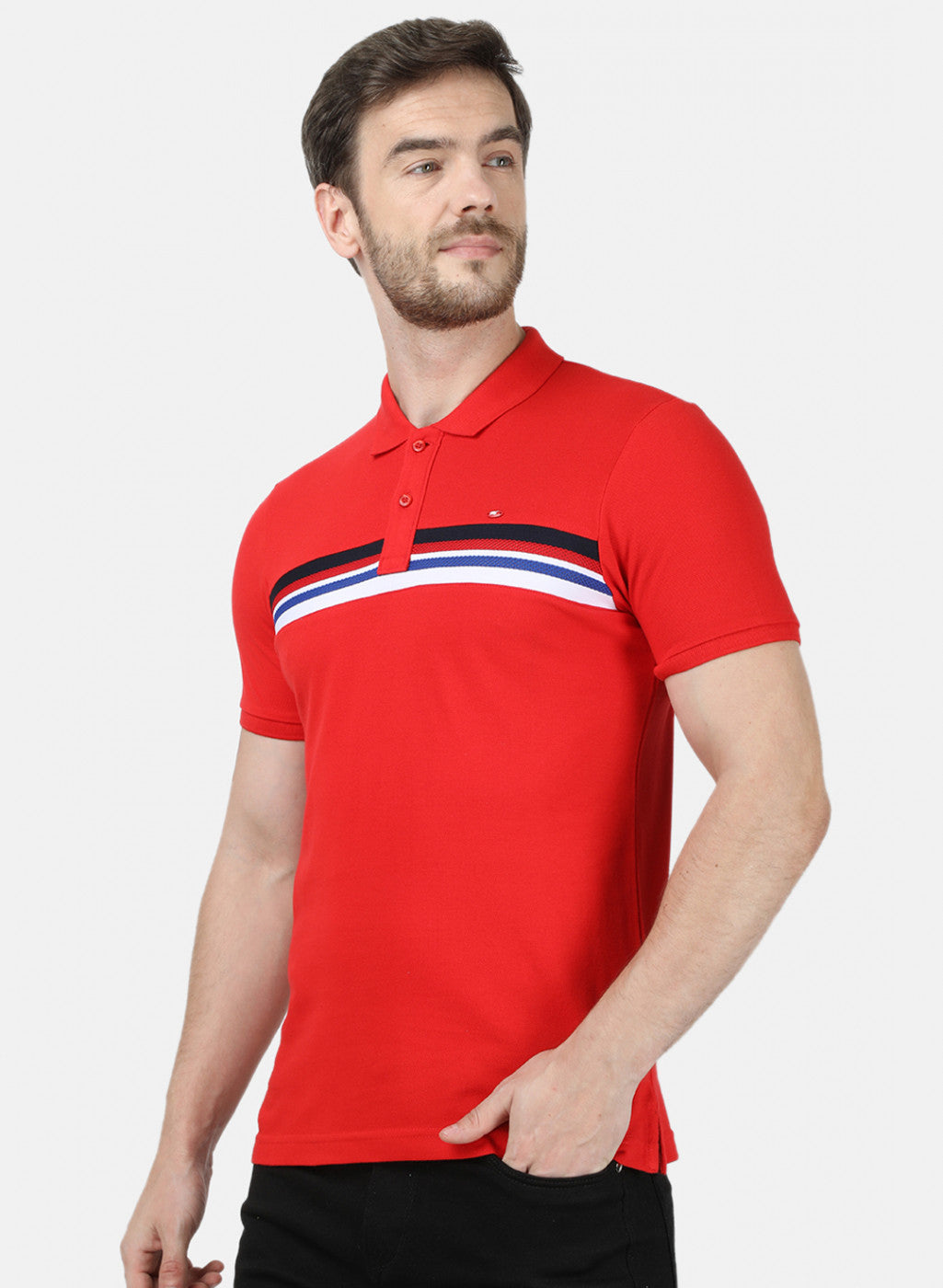 Mens Red Plain T-Shirt