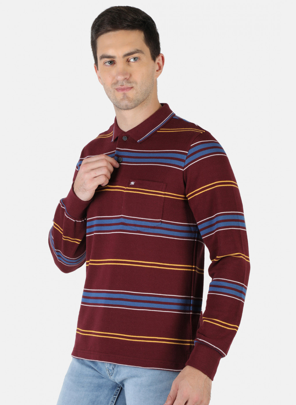 Men Maroon Stripe T-Shirt