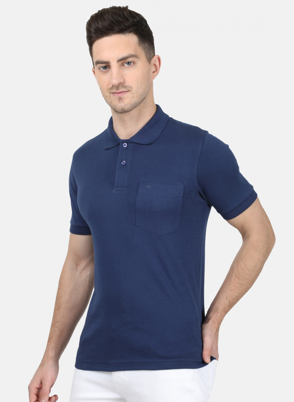 Mens Blue Plain T-Shirt