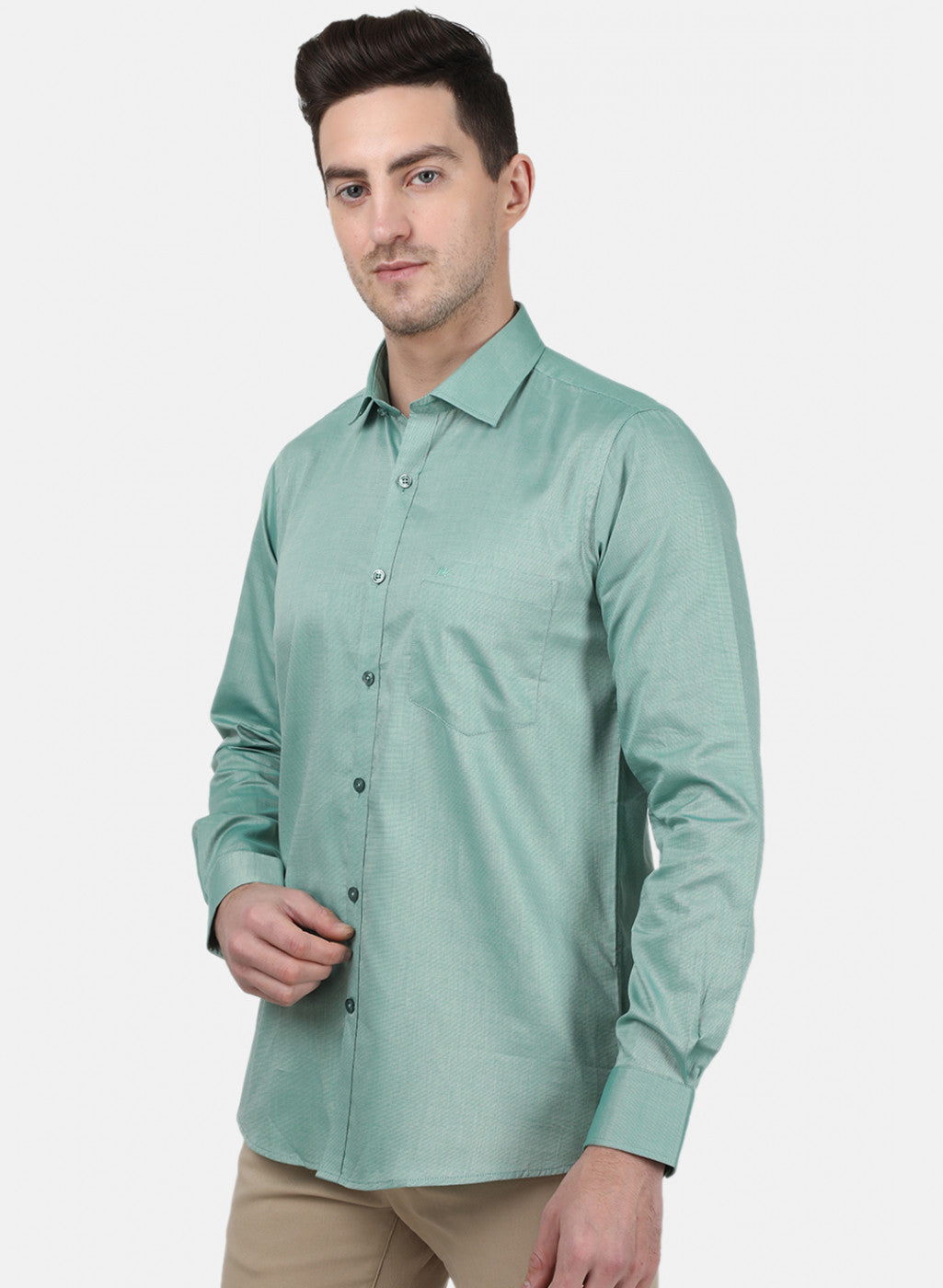 Mens Green Printed Shirt