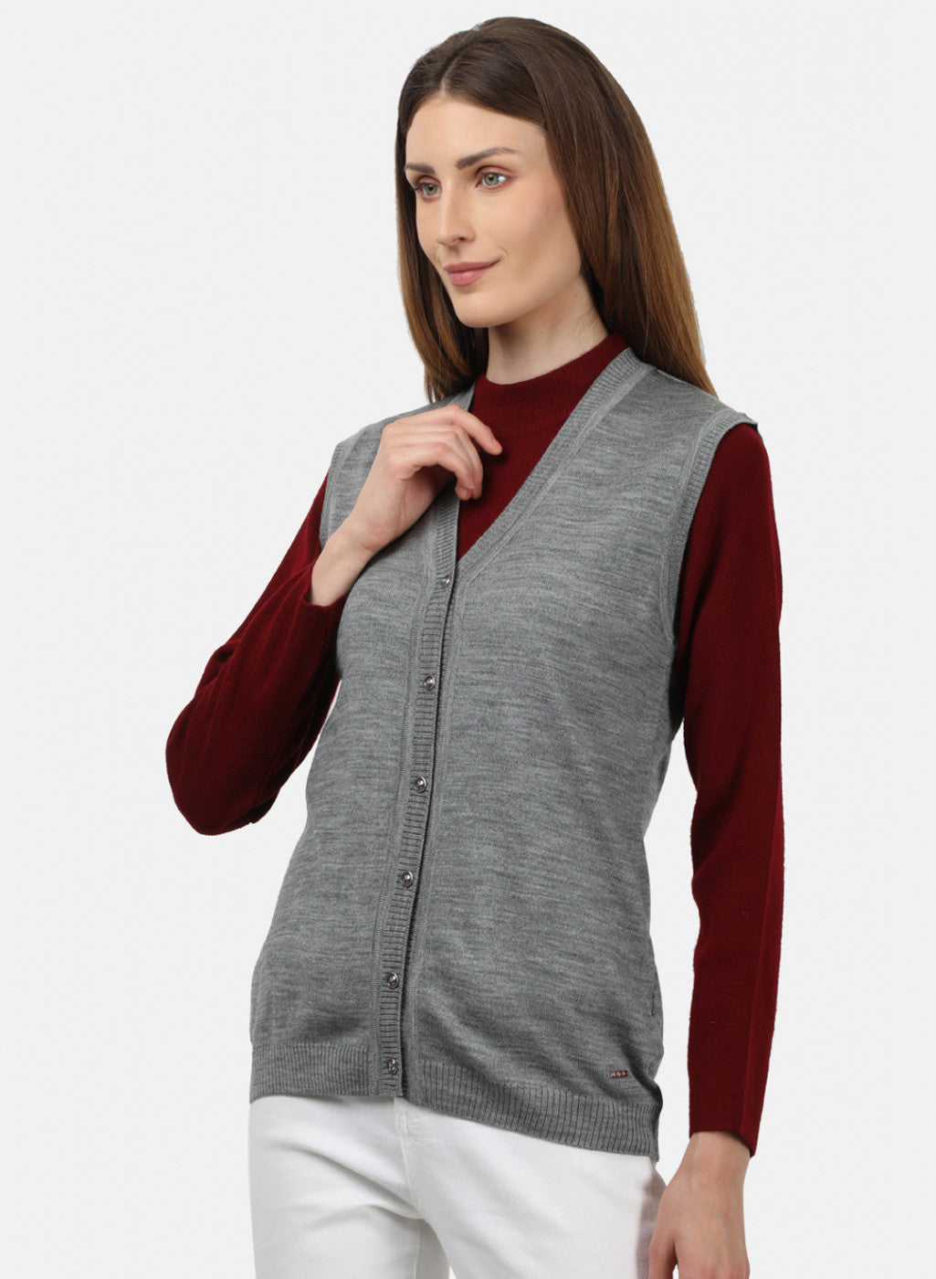 Women Grey Solid Cardigan