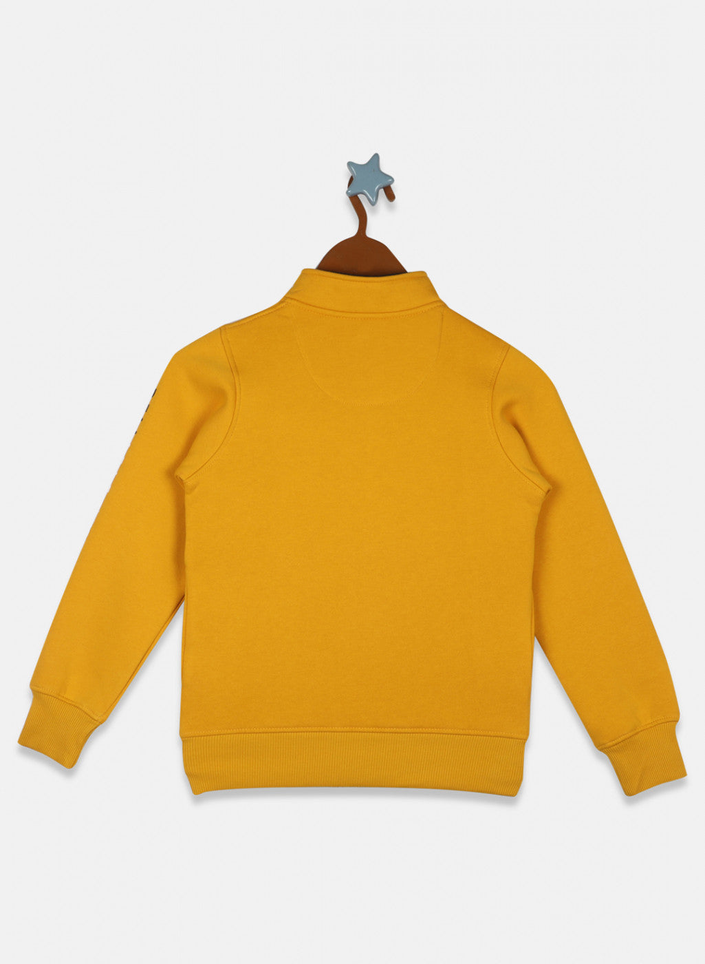 Boys Mustard Printed Sweatshirt