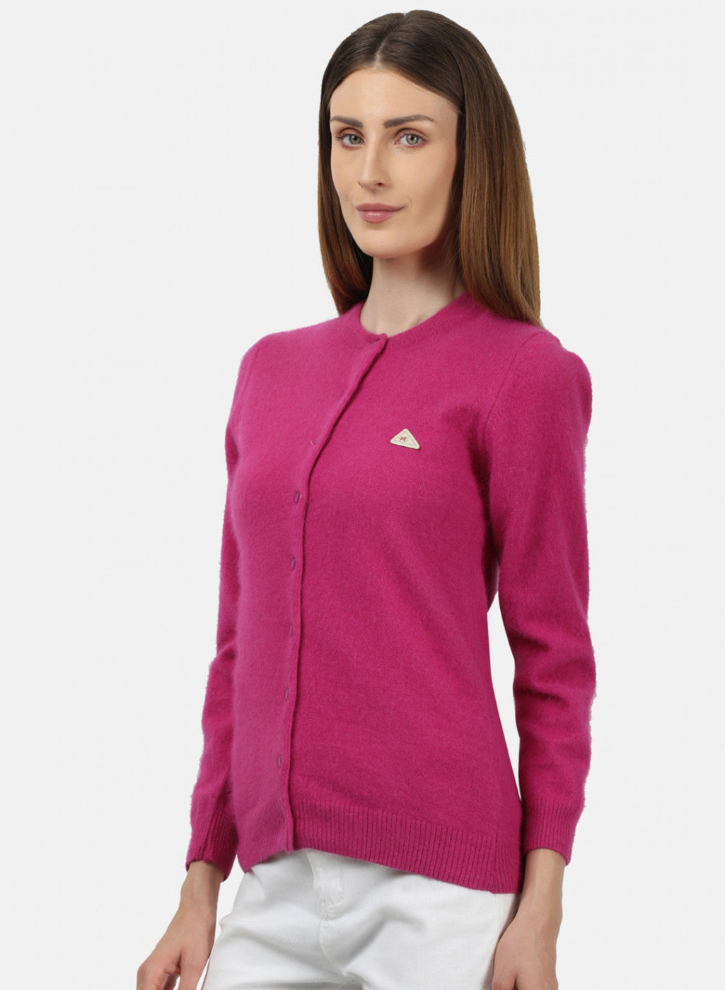 Women Pink Solid Cardigan