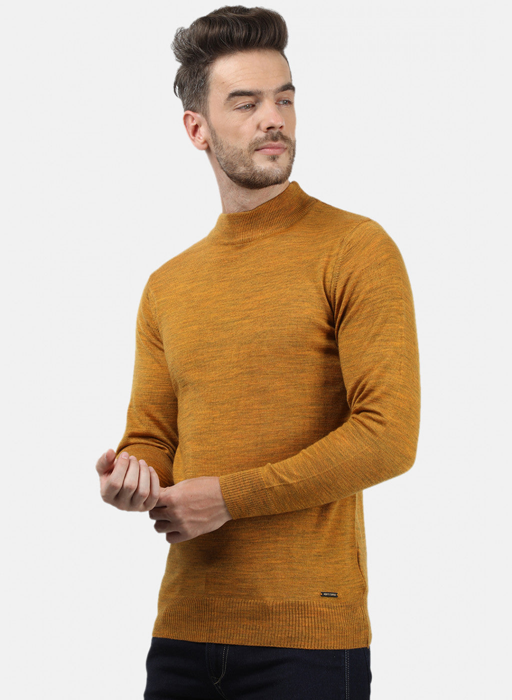 Men Yellow Solid Pullover